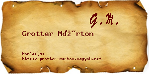 Grotter Márton névjegykártya