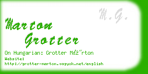 marton grotter business card